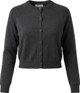 E.U.X. Exclusive Shimmer Knit Raglan Sleeve Cropped Cardigan