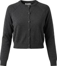 E.U.X. Exclusive Shimmer Knit Raglan Sleeve Cropped Cardigan