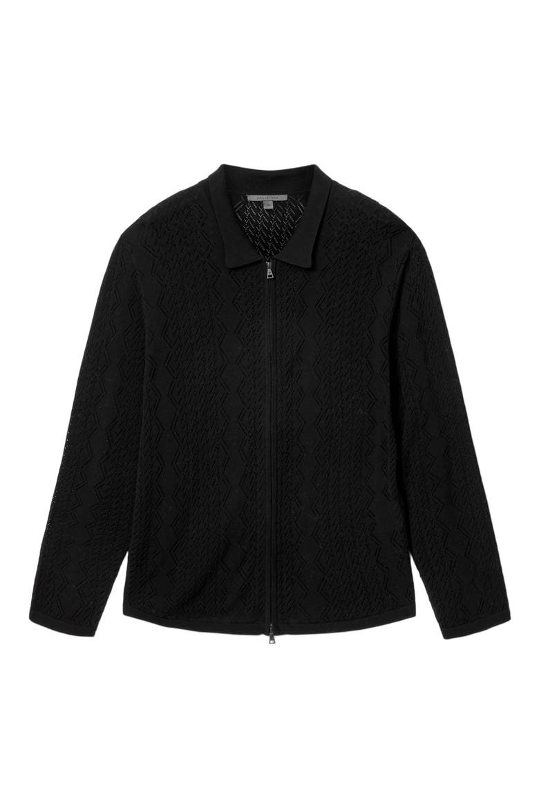 Pietro Organic Cotton Zip Cardigan, Alternate, color, BLACK