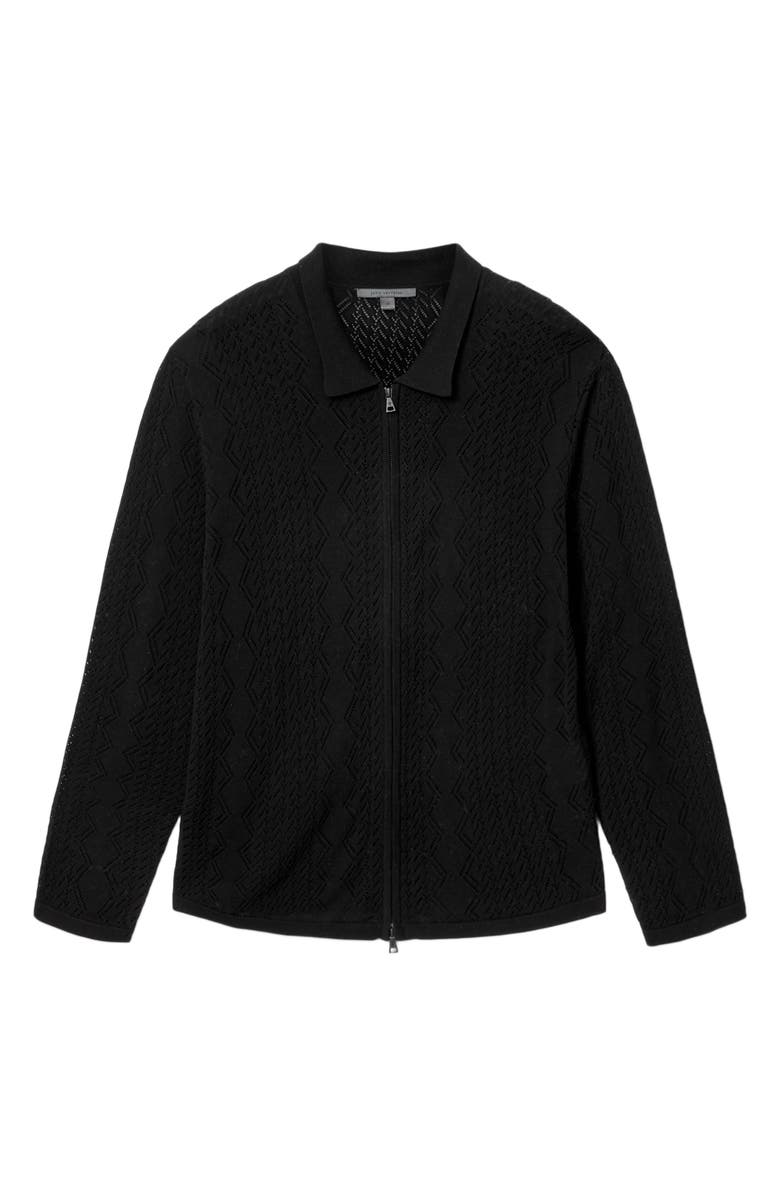 John Varvatos Pietro Organic Cotton Zip Cardigan, Alternate, color, 