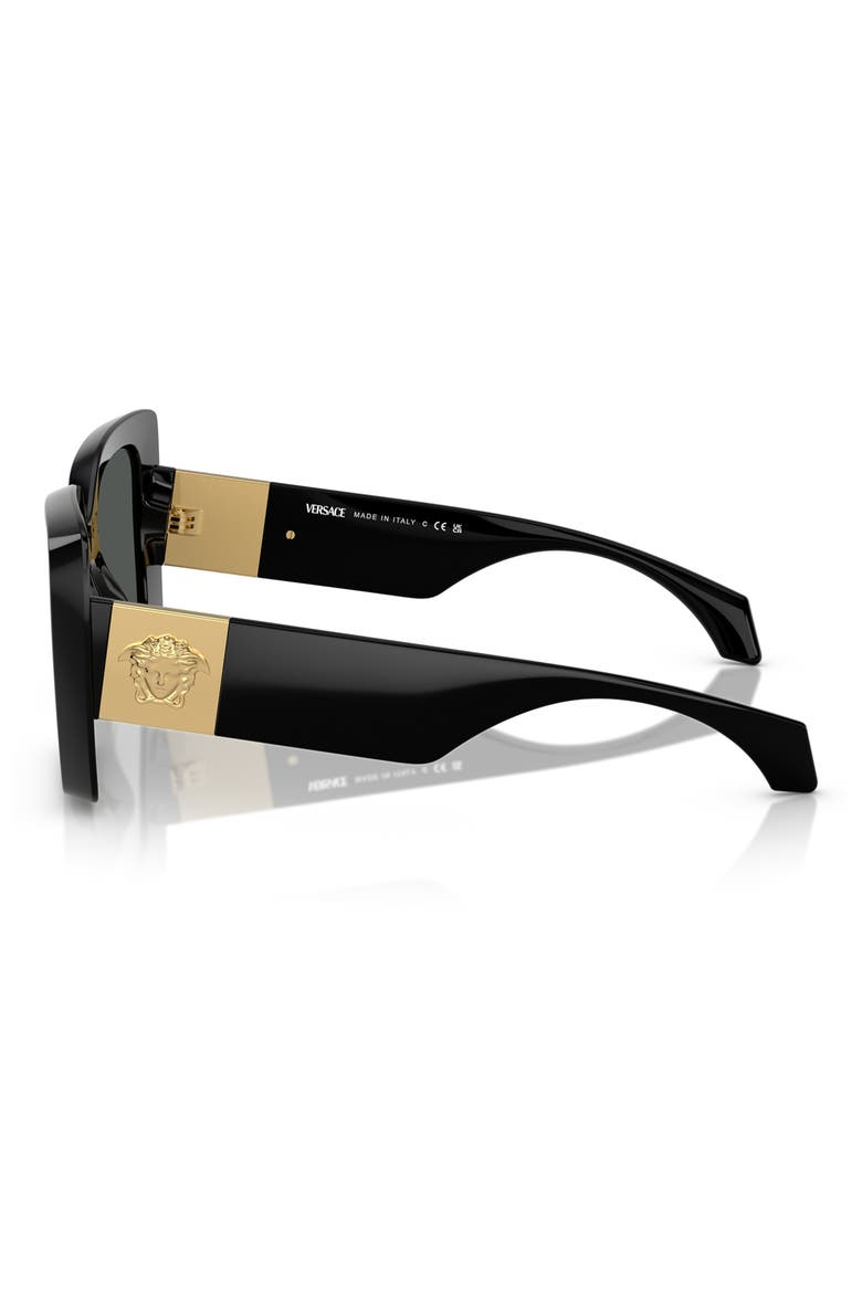54mm Irregular Sunglasses, Alternate, color, BLACK