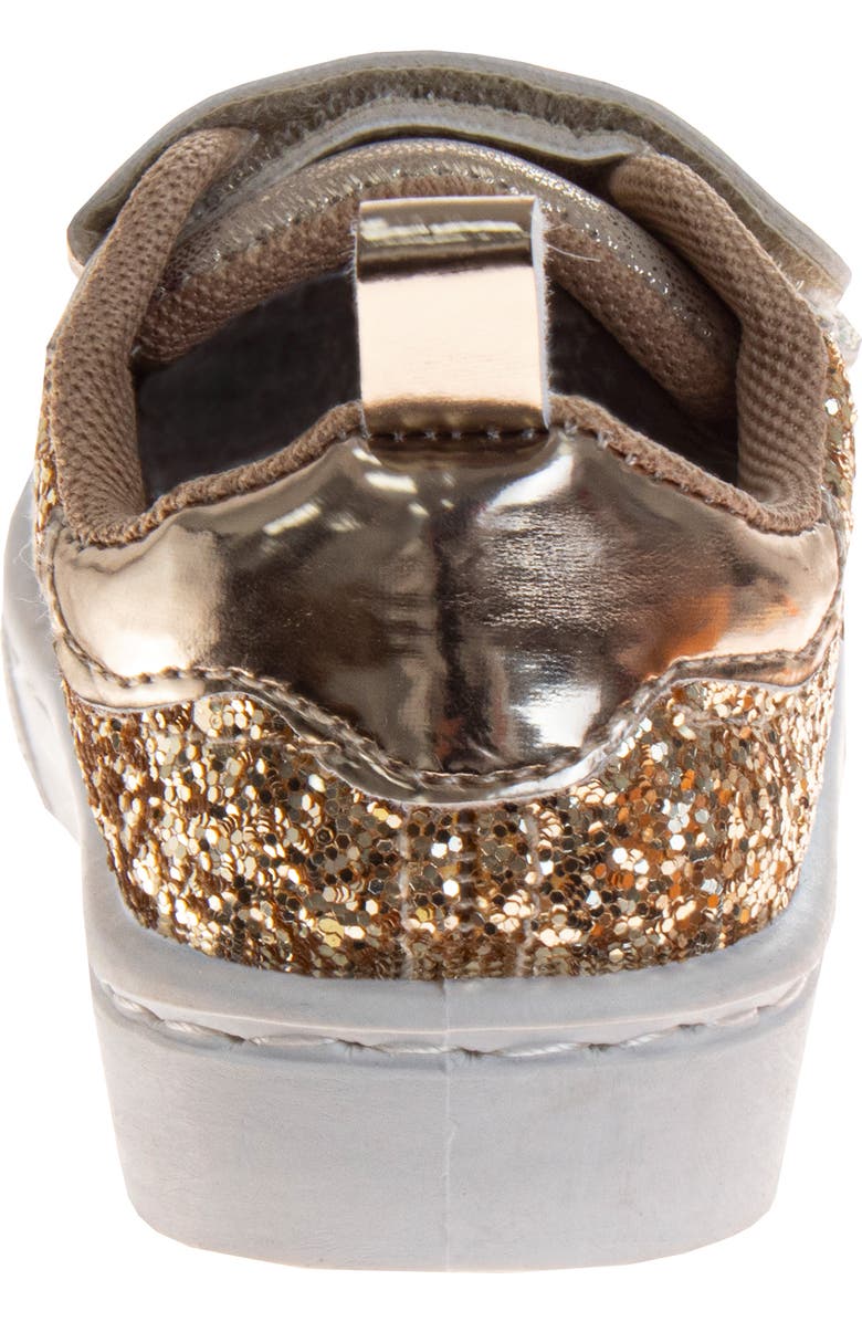 Laura Ashley Kids' Glitter Star Low Top Sneaker, Alternate, color, Gold Glitter