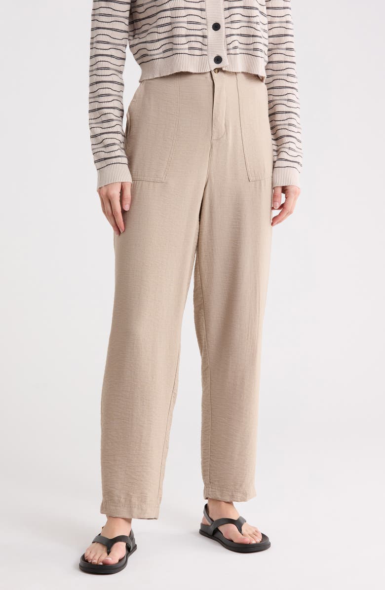 Splendid Crepe Pants, Main, color, Fawn Brown