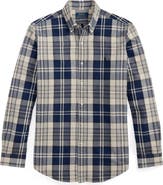 Polo Ralph Lauren Classic Fit Brushed Plaid Cotton Button-Down Oxford Shirt