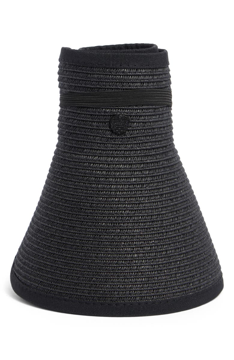 Vince Camuto Roll-Up Straw Visor, Alternate, color, Black
