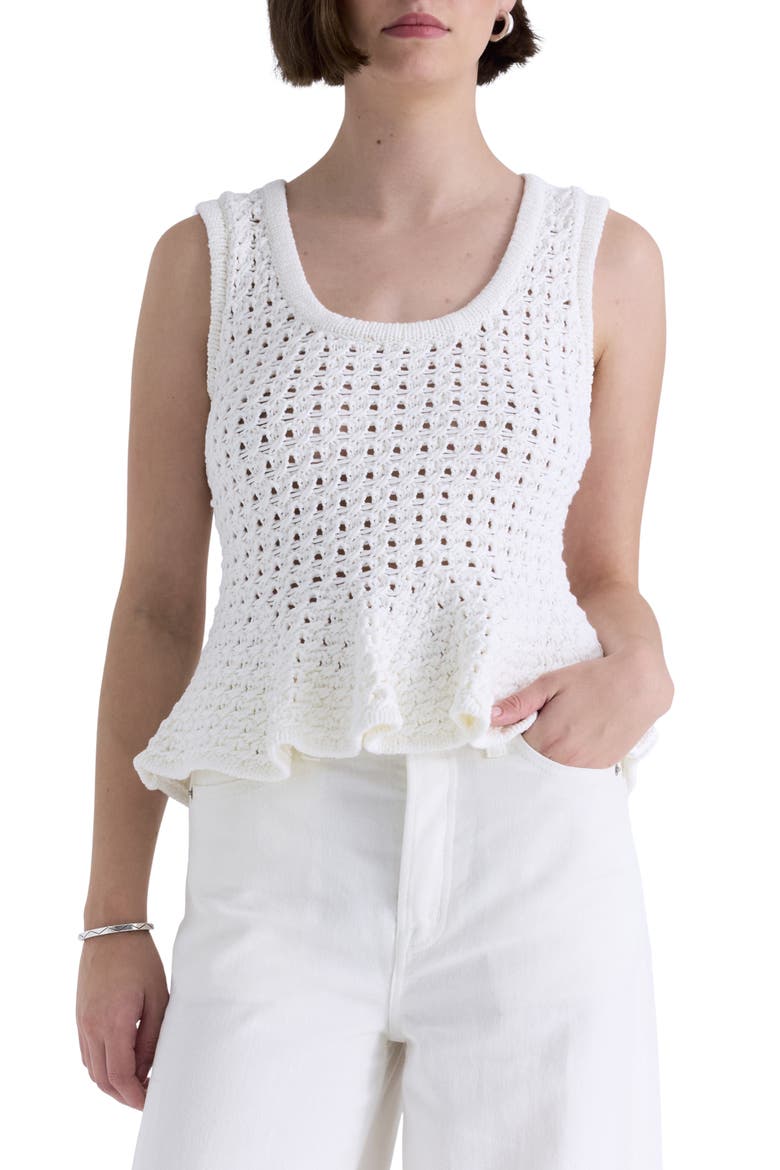 Anna Peplum Sweater, Main, color, WHITE