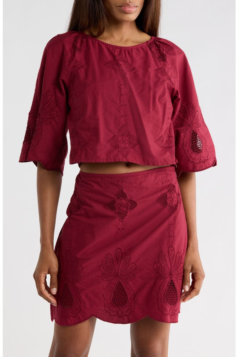 Roxanne Crop Top, Main, color, RED