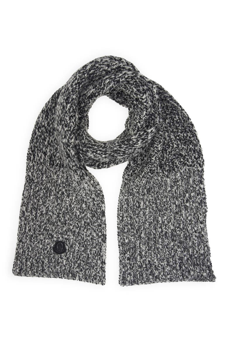Creativo Logo Patch Wool Blend Scarf, Alternate, color, GREY