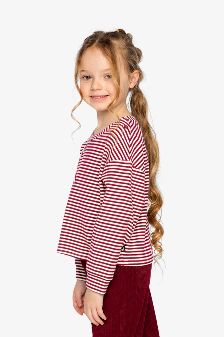 Soft Jersey Star Appliqué Long Sleeve Top, Alternate, color, Red and White Stripes
