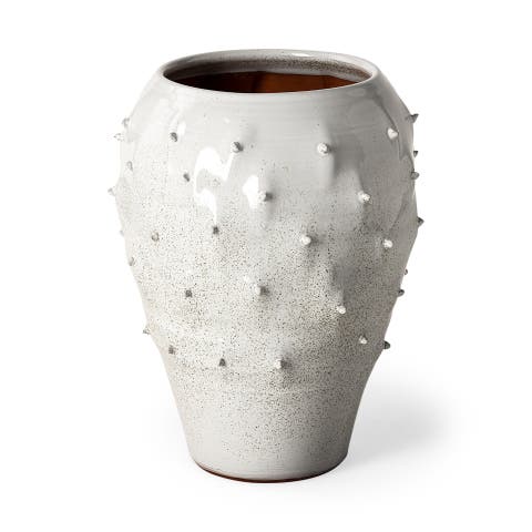 Julian Glossy  Ceramic Spoked Vase