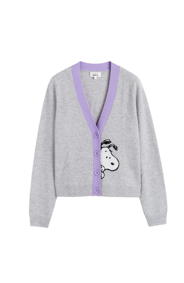 Chinti & Parker Chinti Meets Peanuts Snoopy Peek Pocket Wool Cashmere Cardigan, Alternate, color, 