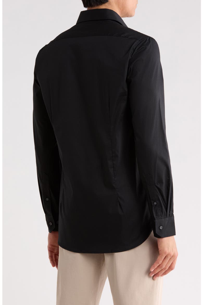 Premium Slim Fit Long Sleeve Stretch Cotton Button-Up Shirt, Alternate, color, BLACK