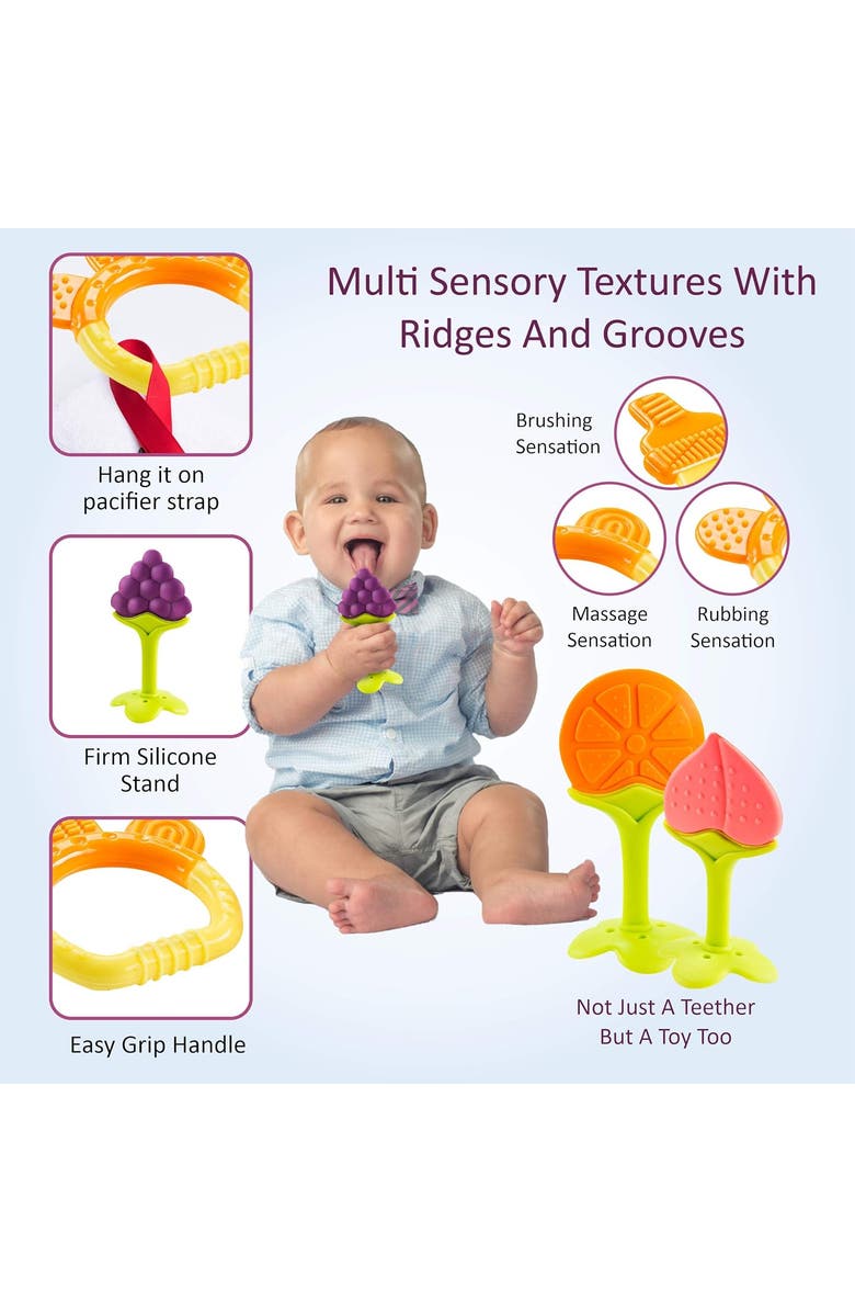 Sperric Silicone Baby Teethers Freezer Safe Gift Set, 6-Piece, Alternate, color, 