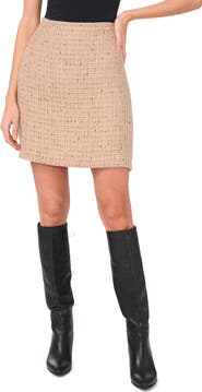 Vince Camuto Tweed A-Line Miniskirt