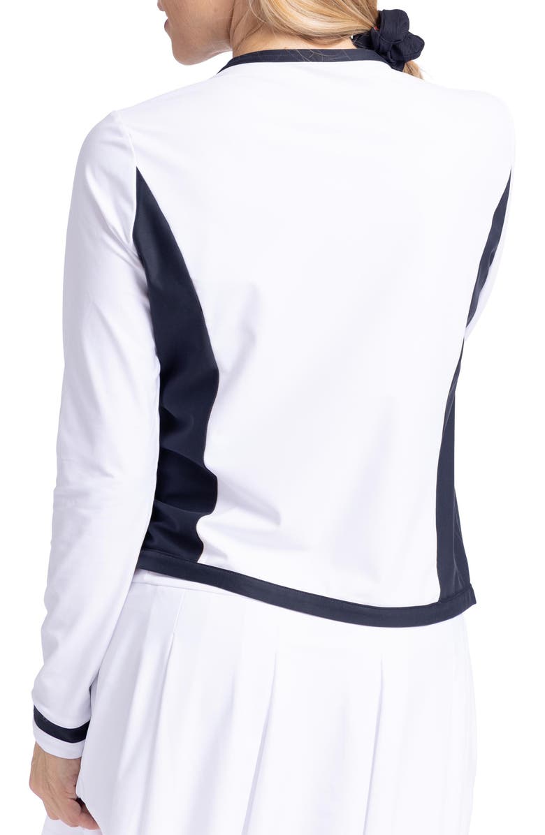 KINONA Tipped & Trim Zip Cardigan, Alternate, color,