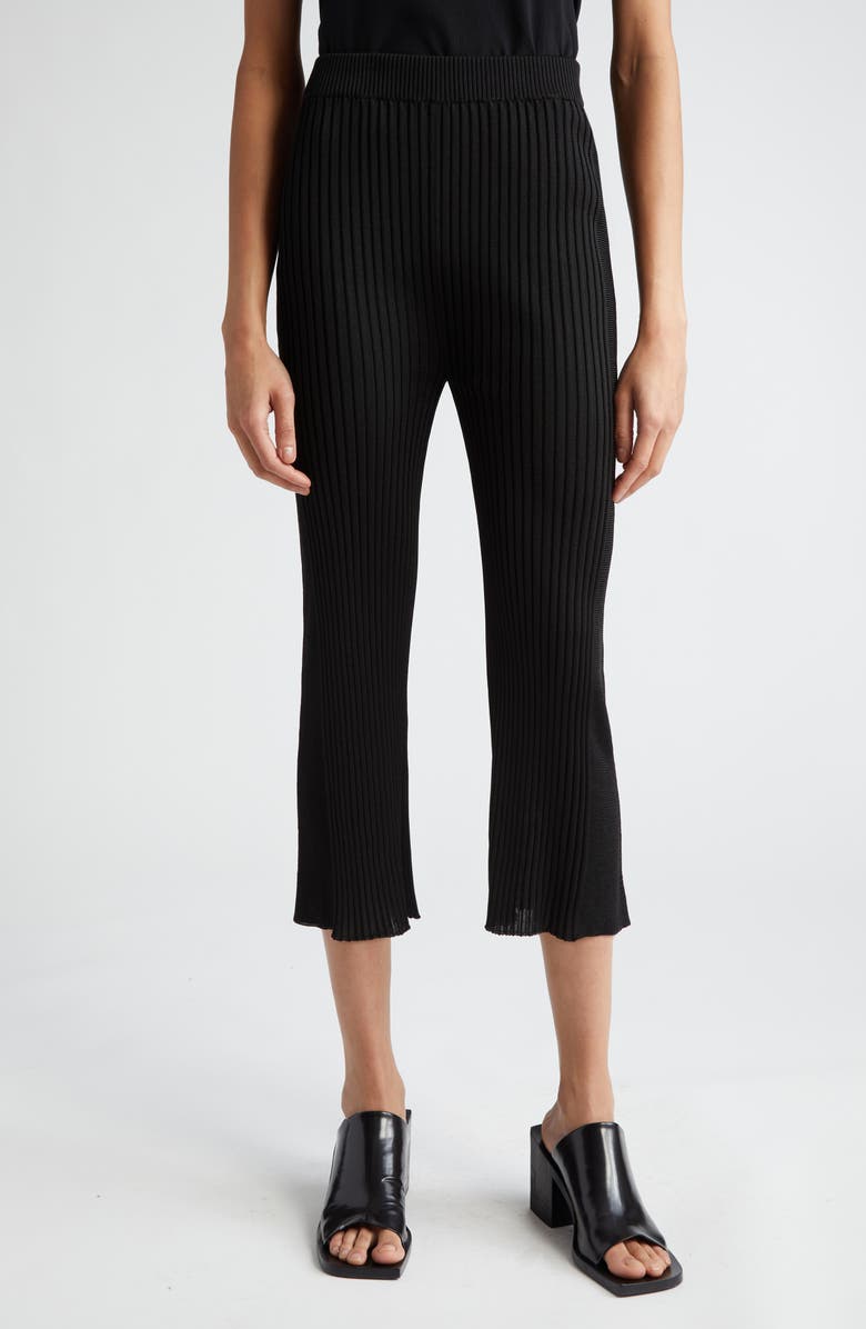 Jil Sander Rib Crop Pants, Main, color, Black