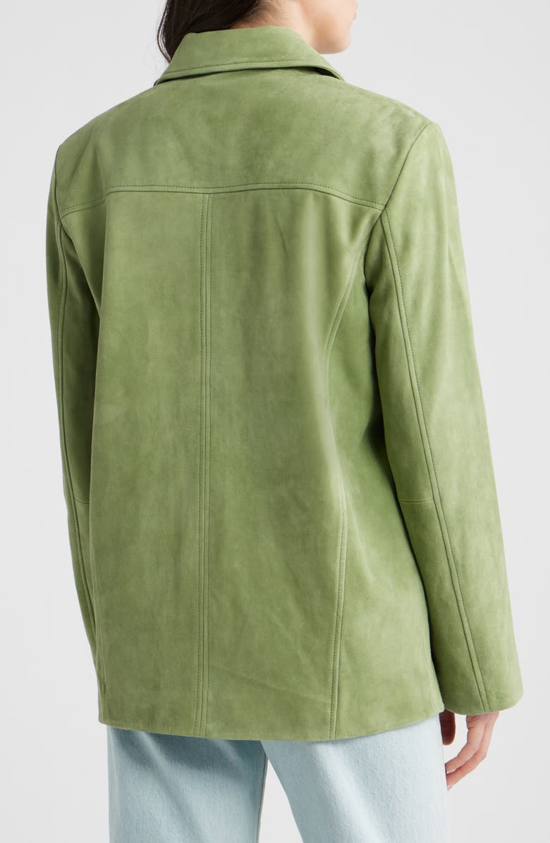 Reformation Veda Lincoln Suede Shirt Jacket, Alternate, color, Prickly Pear