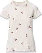 rag & bone Cherry Print Cotton Graphic T-Shirt