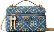 Tory Burch Romy T Monogram Embellished Denim Slim Handbag