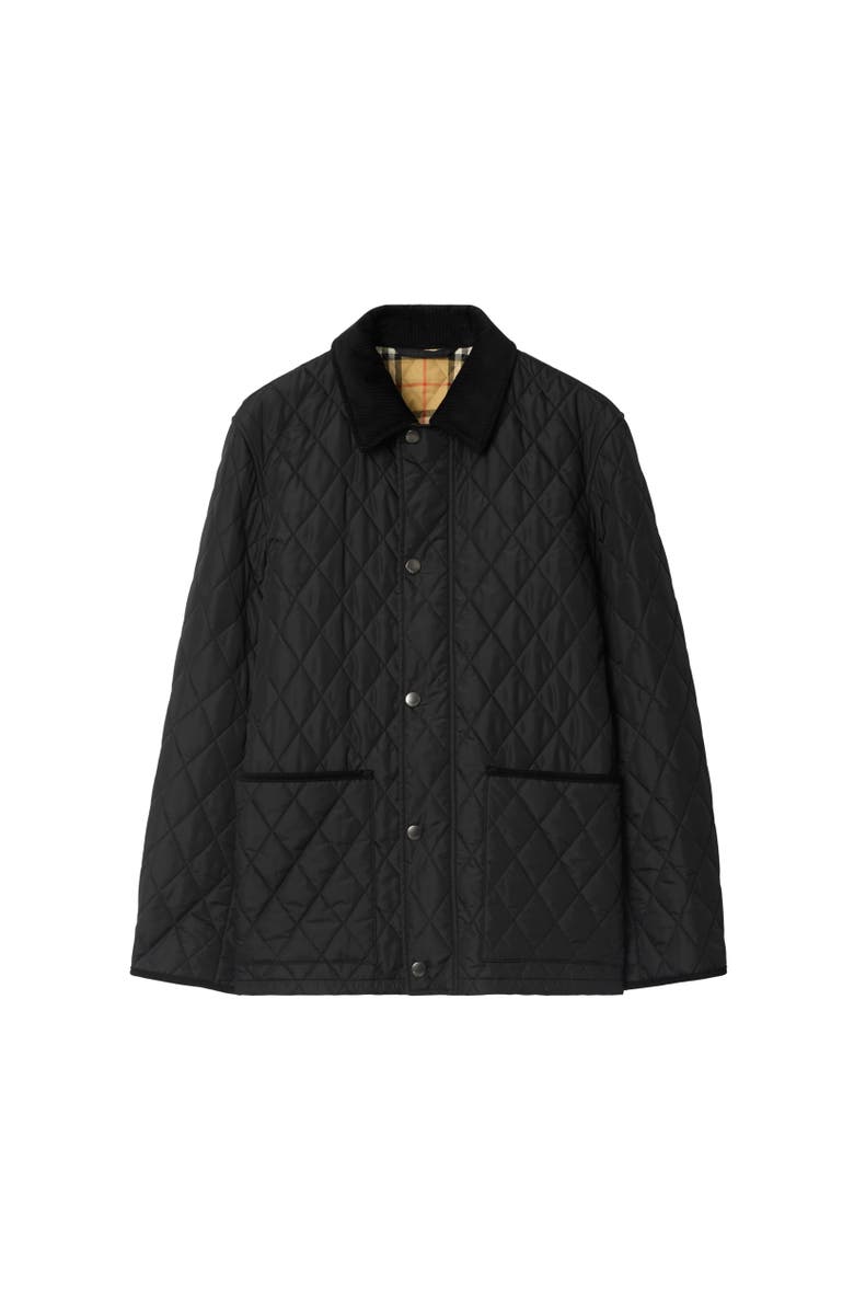 Burberry Quilted Nylon Barn Jacket, Alternate, color, Black