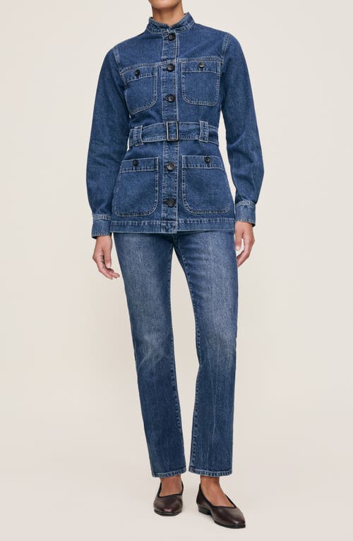 Dl1961 Tie Waist Utility Denim Jacket In Blue