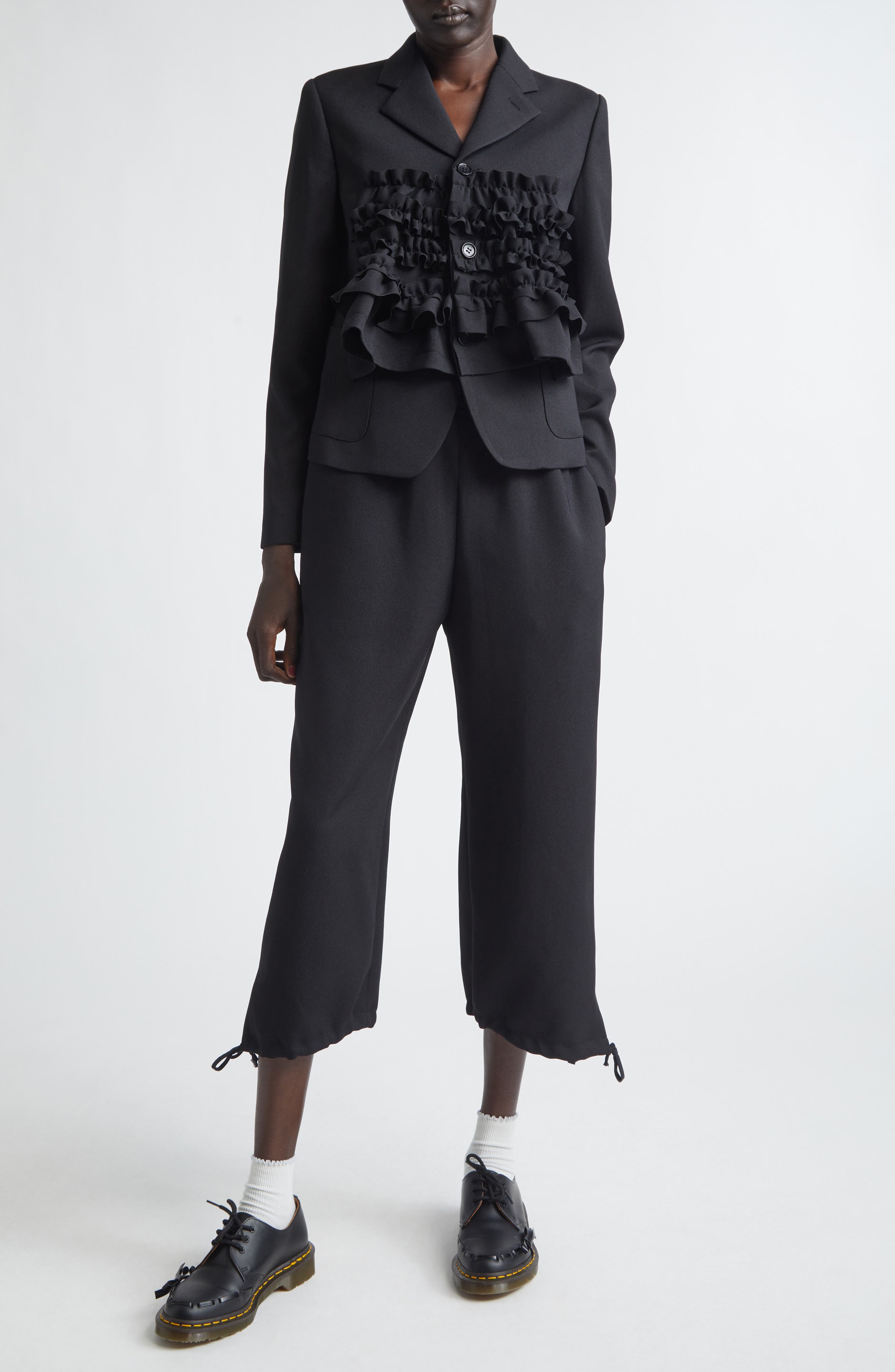 Ruffle Gabardine Jacket (Women) | Nordstrom