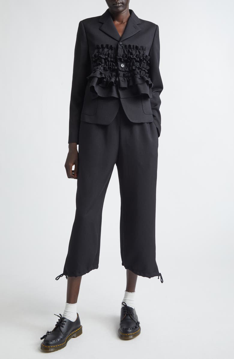 Comme des Garçons Girl Ruffle Gabardine Jacket, Alternate, color, 