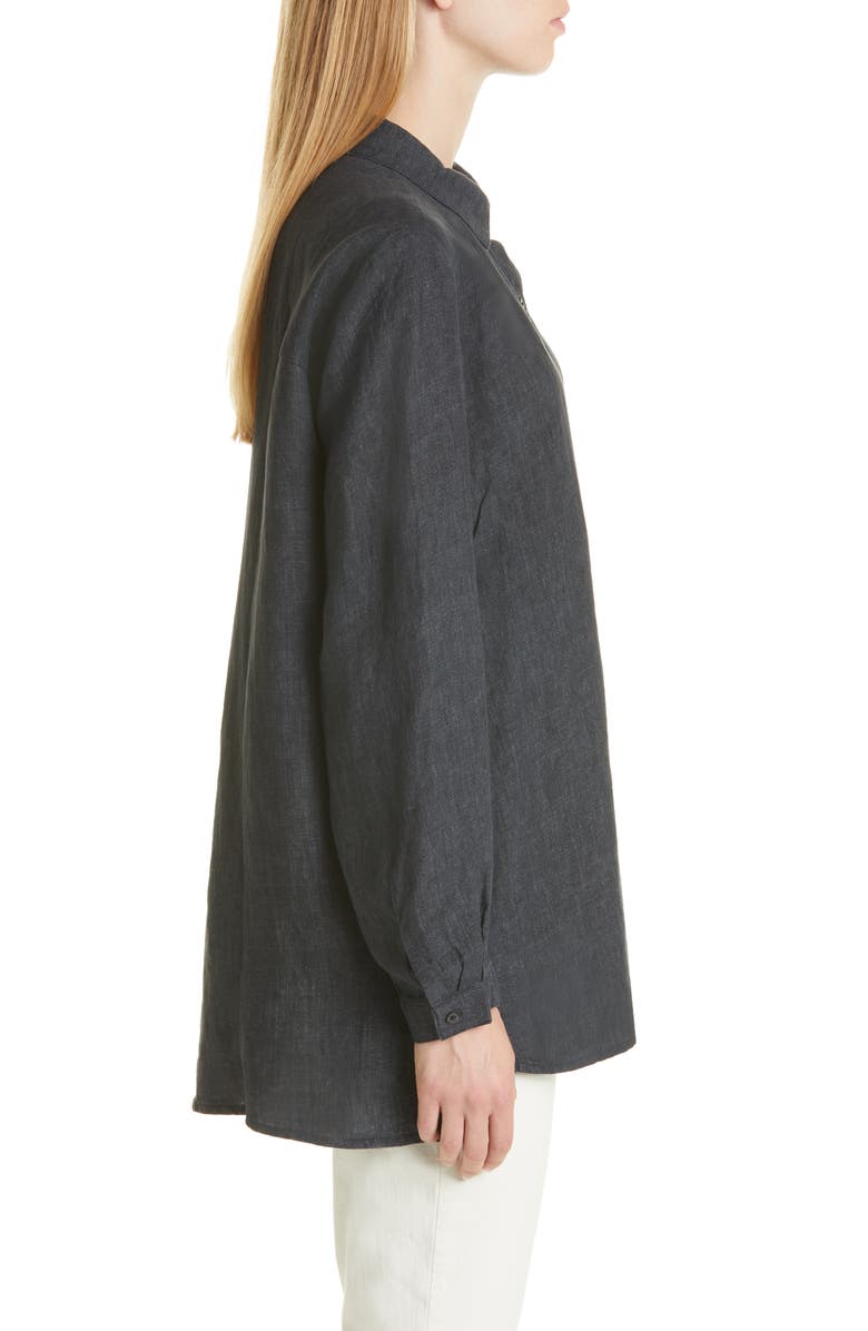 Eileen Fisher Organic Linen Long Sleeve Button-Up Shirt, Alternate, color,