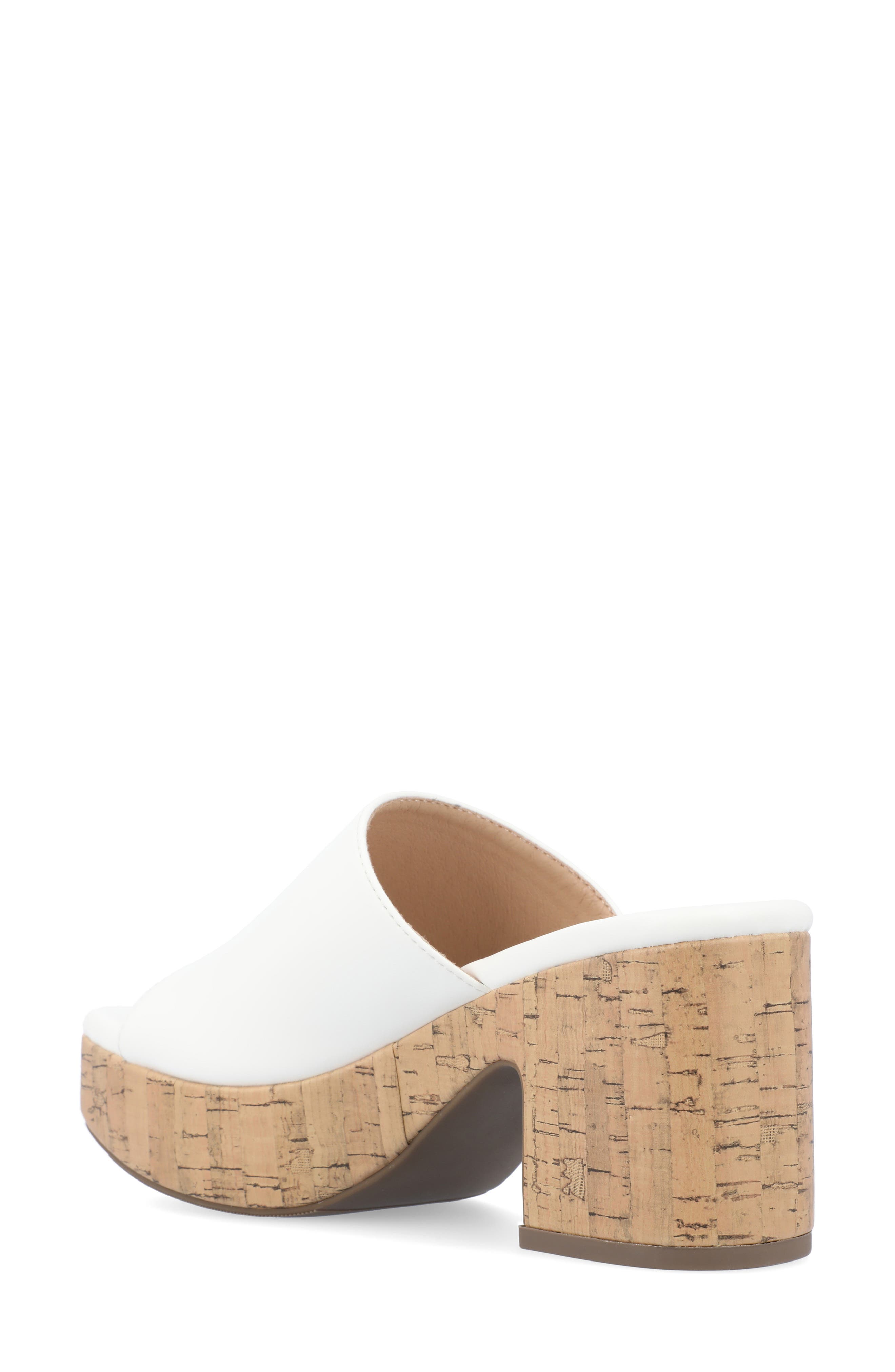 Journee Collection Astter Platform Sandal, Alternate, color, White