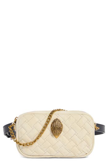 Kurt Geiger London Denim Belt Bag In Gray