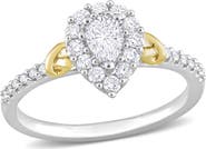 Julianna B. Diamond Teardrop Halo Ring 14k Gold