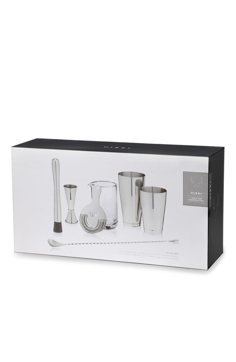 Viski 7-Piece Barware Set in Stainless Steel, Alternate, color, Silver