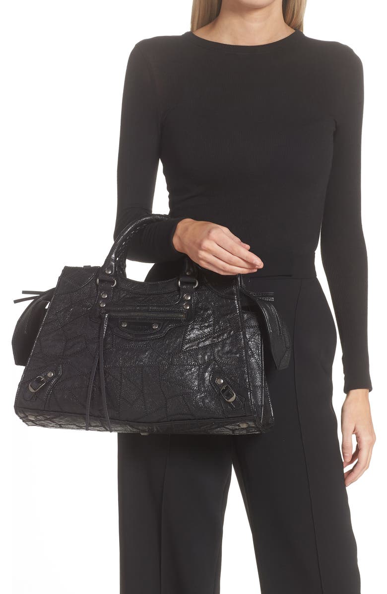Balenciaga Patchwork Neo Classic City Leather Top Handle Bag, Alternate, color,