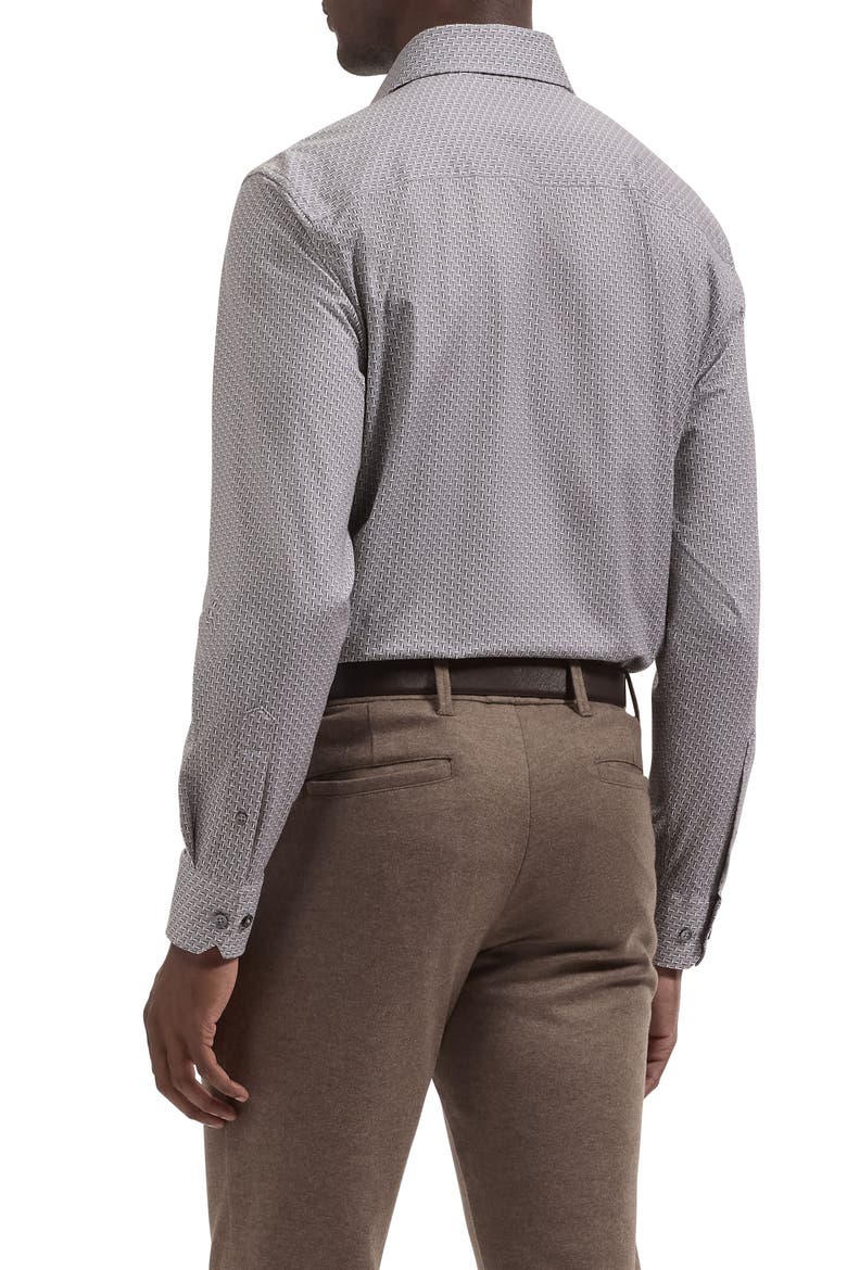 Devon OoohCotton® Geo Print Button-Up Shirt, Alternate, color, CEMENT