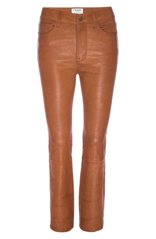 Frame Le Crop Mini Boot Leather Pants In Brown