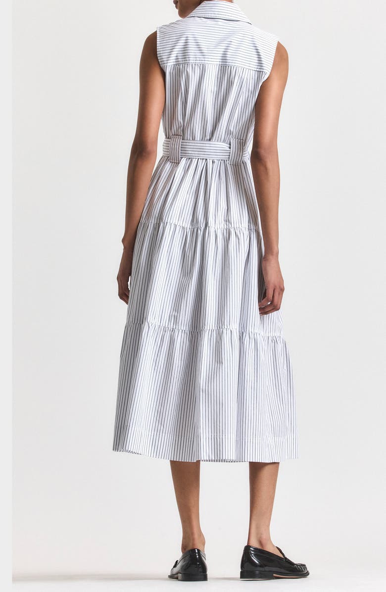 Derek Lam 10 Crosby Florence Sleeveless Shirtdress, Alternate, color, White/ Navy Stripe