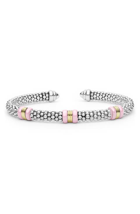 Signature Caviar Ceramic Station Bracelet