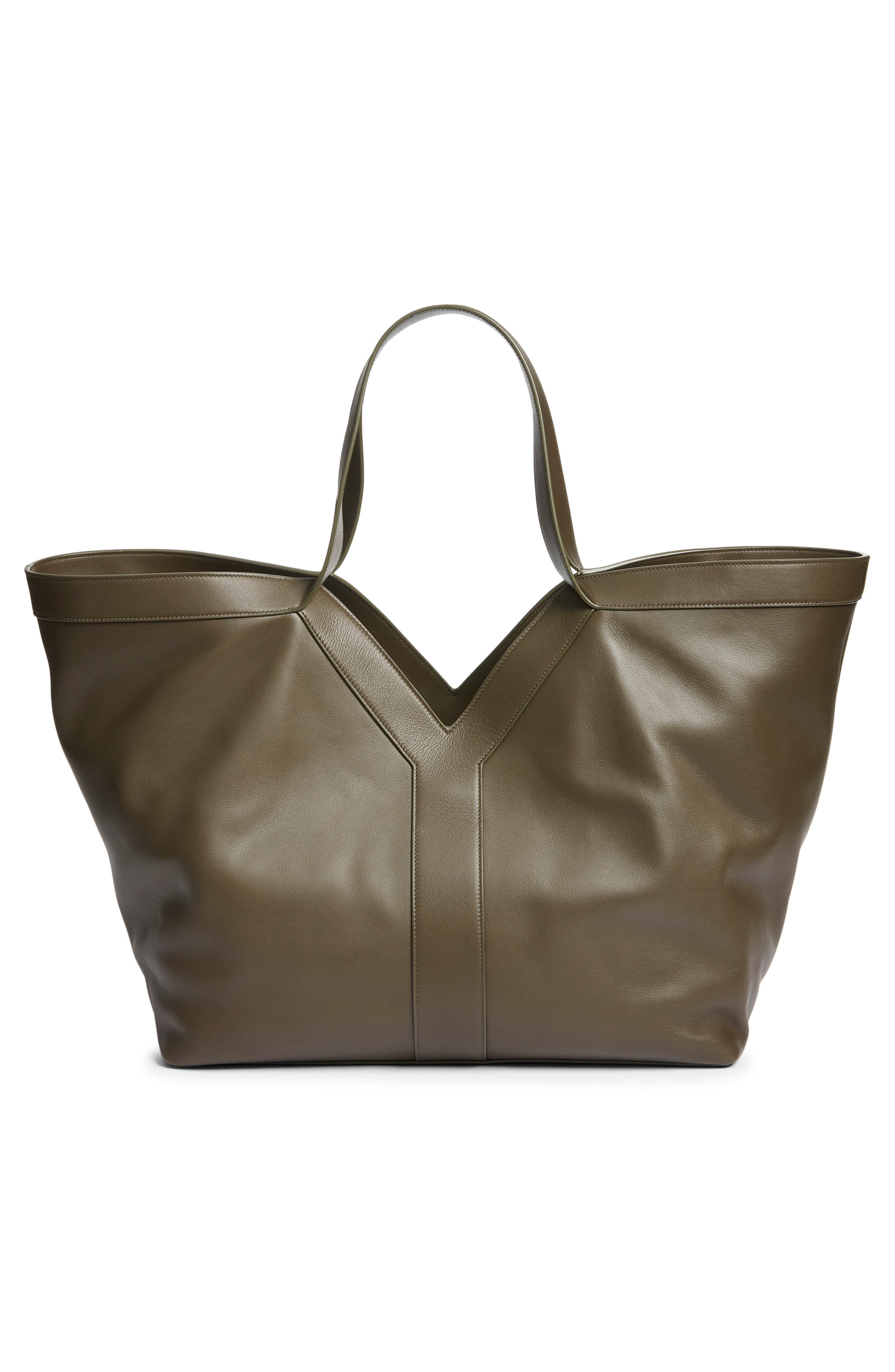 Saint Laurent Y Leather Tote, Alternate, color, Light Musk
