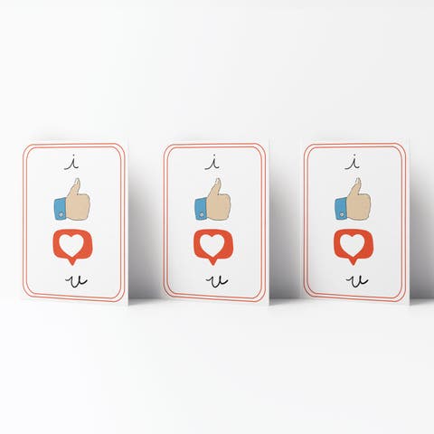 Love/Friendship Greeting Card Pack (3ct) "I Like Like You"