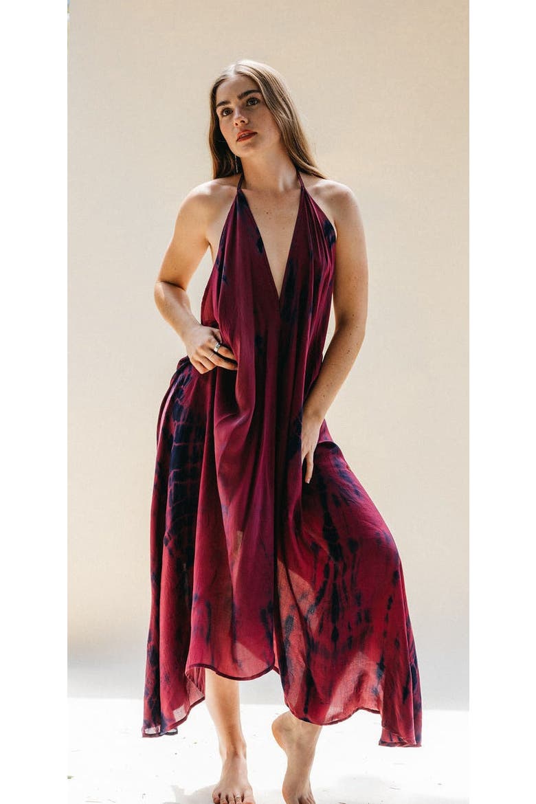 Classic Silk Dress Ross, Main, color, Maroon