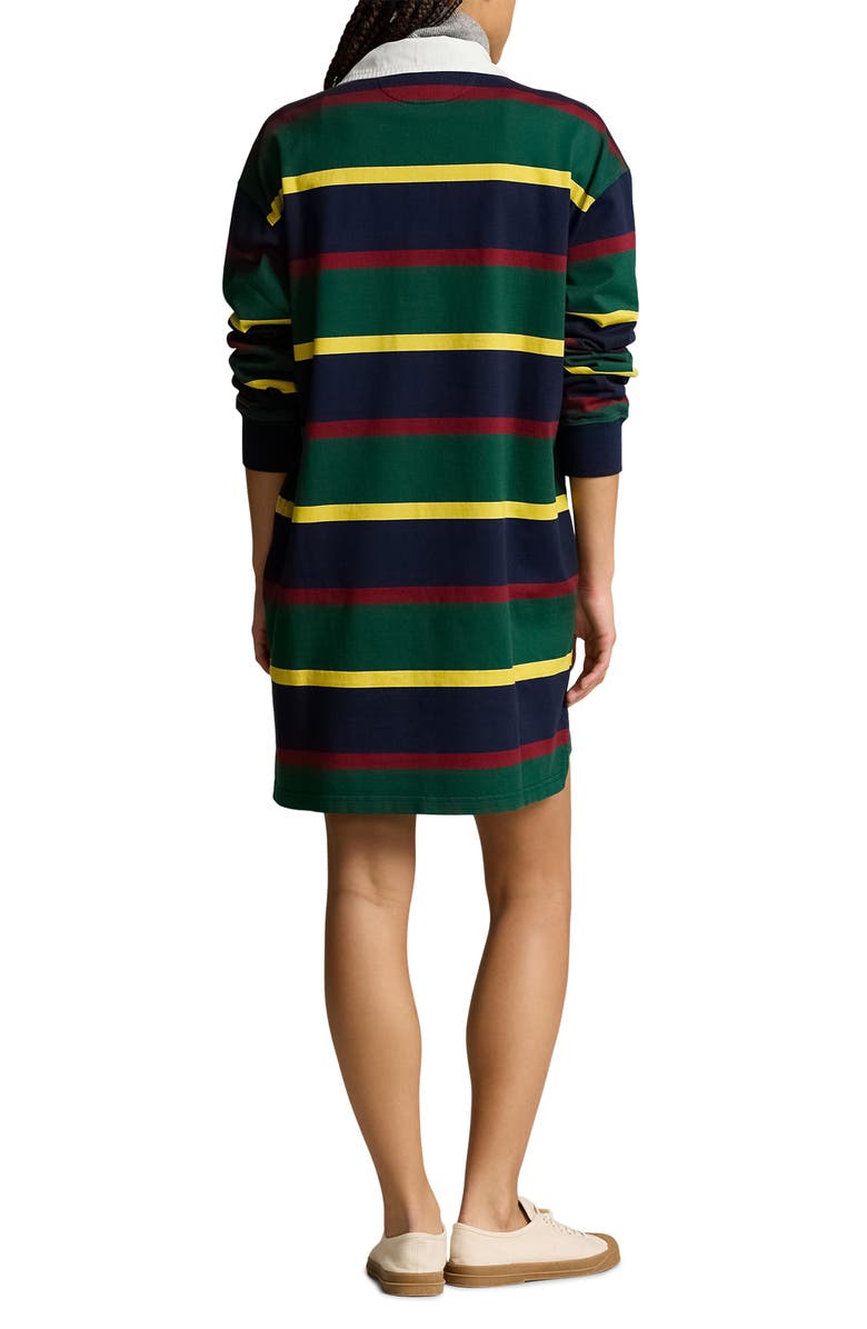 Polo Ralph Lauren Stripe Long Sleeve Rugby Polo Dress, Alternate, color,