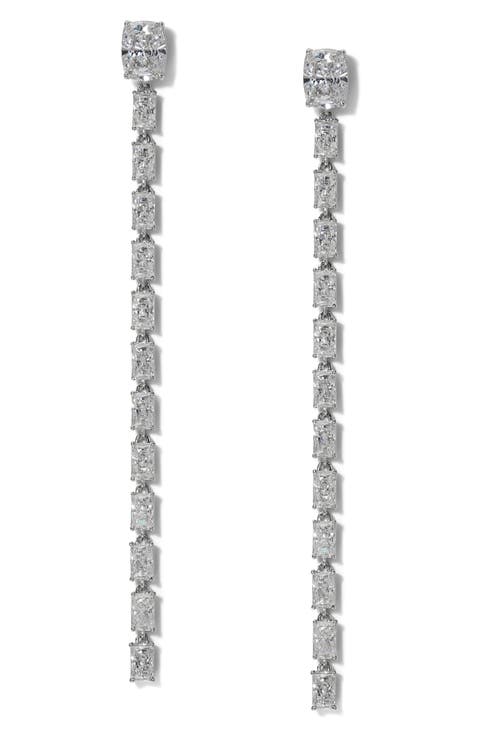 Northern Lights Cubic Zirconia Linear Drop Earrings