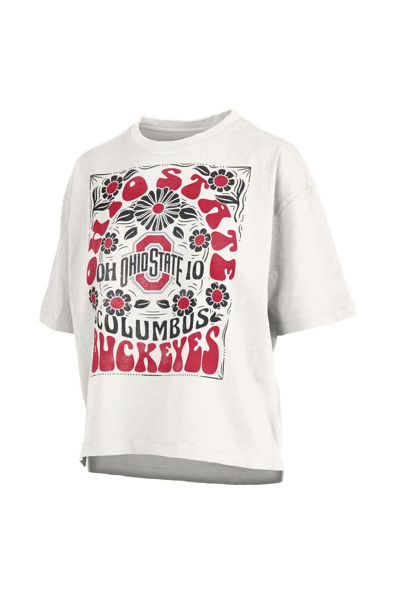 Women's Pressbox White Ohio State Buckeyes Harmony Oversized T-Shirt, Alternate, color, White