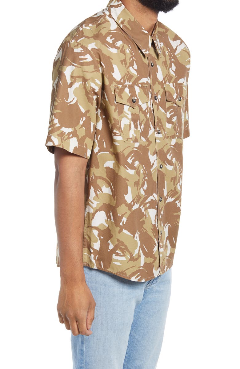 A.P.C. Joey Print Short Sleeve Button-Up Shirt, Alternate, color, 