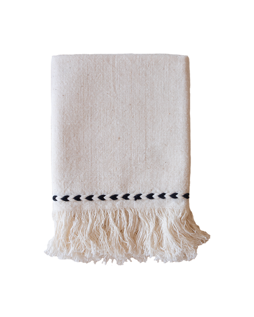 Kd Weave Braid Detail Napkin In White