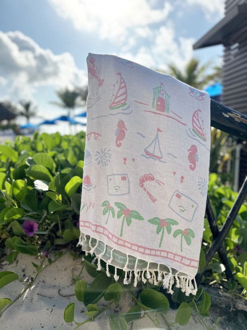 Ramus & Co Oversized 37" X 71" Preppy Turkish Beach Towel By In Multi