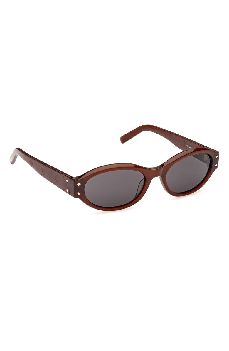 MCM 55mm Oval Sunglasses, Alternate, color, Opal Brown / Gold / Smoke