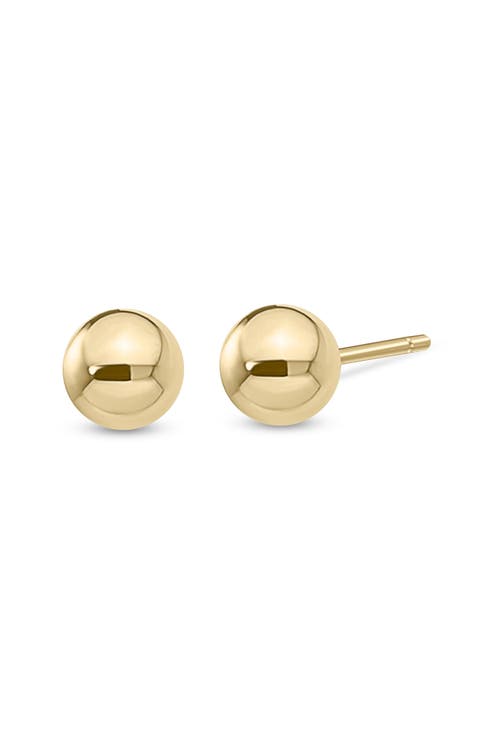 14K Yellow Gold Ball Stud Earrings