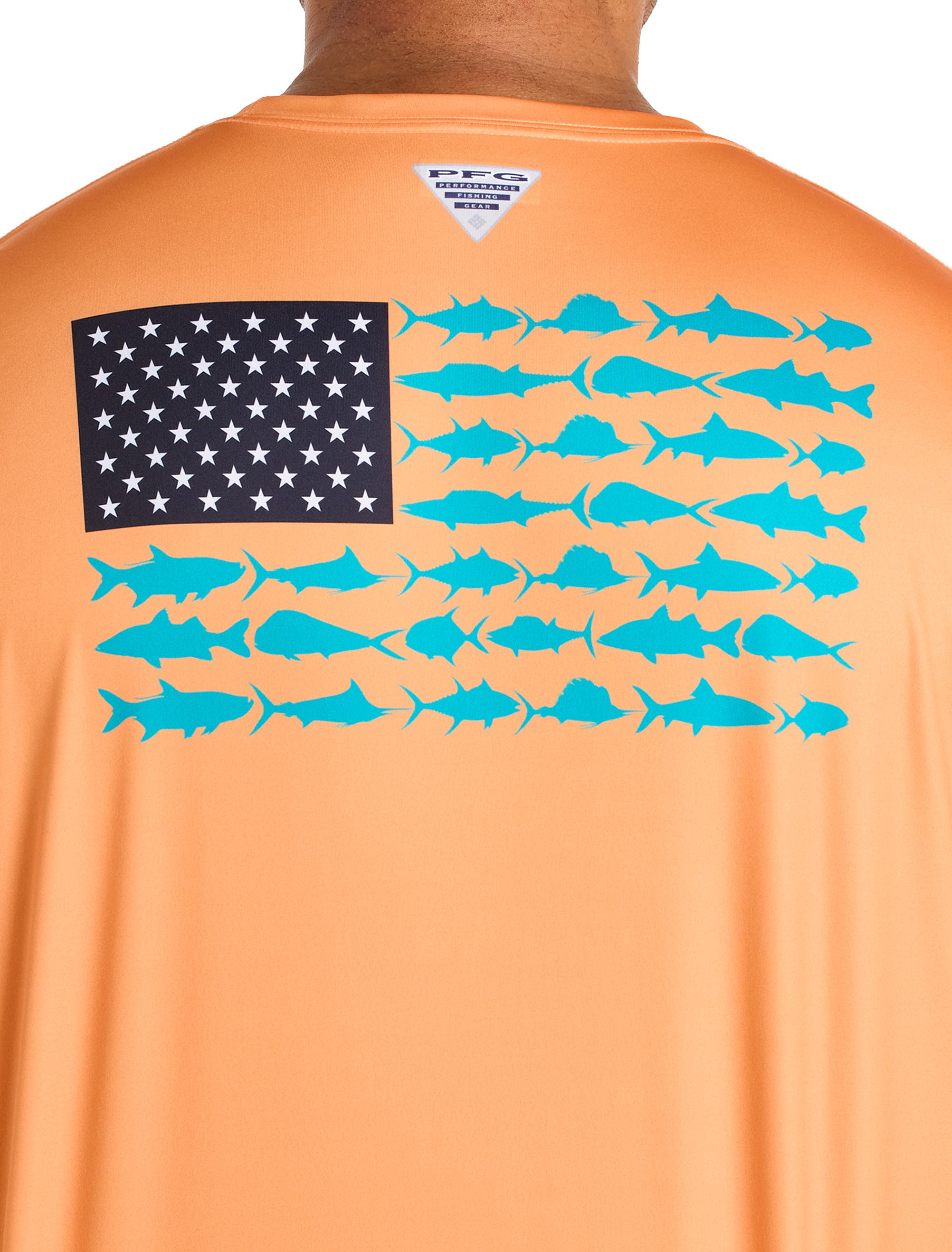 Columbia Big & Tall Terminal Tackle PFG Fish Flag Long-Sleeve T-Shirt ...