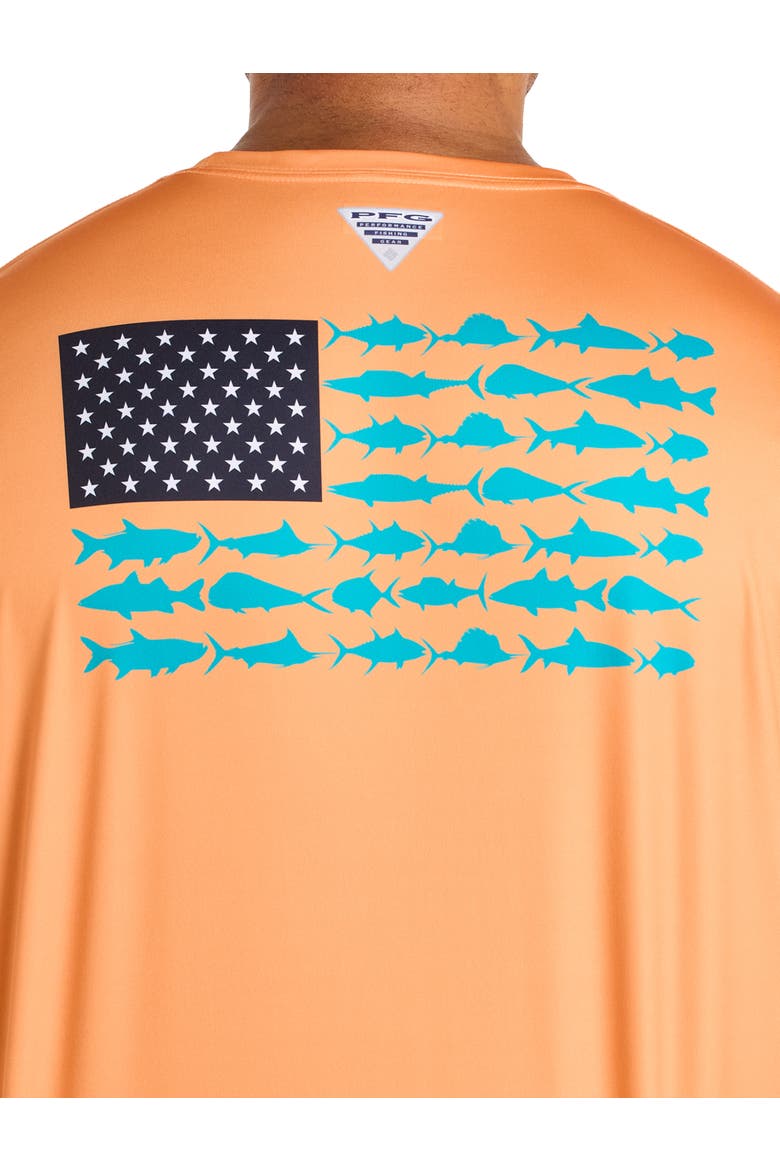 Big & Tall Terminal Tackle PFG Fish Flag Long-Sleeve T-Shirt, Alternate, color, BRIGHT NECTAR